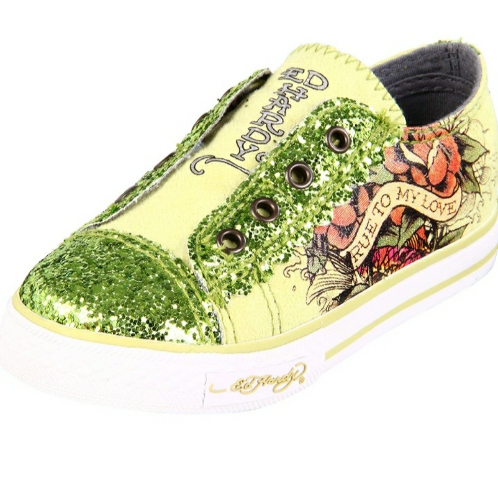 Ed Hardy True To My Love Lowrise Glitter Shoes.